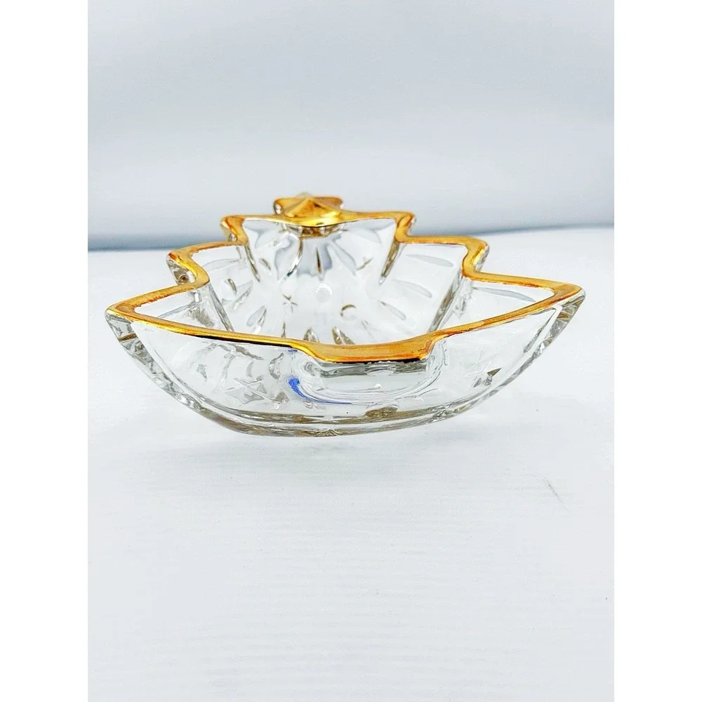 Vintage Studio Nova Yuletide Spirit Gold Sweet Candy Dish Made In Japan